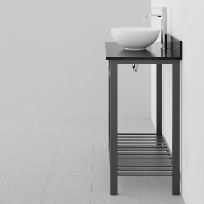 36" Bidley Steel Console with Towel Bar for Vessel Sink