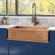 36" Galor Copper Single-Bowl Farmhouse Sink with Rings