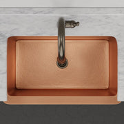 36" Galor Copper Single-Bowl Farmhouse Sink with Rings