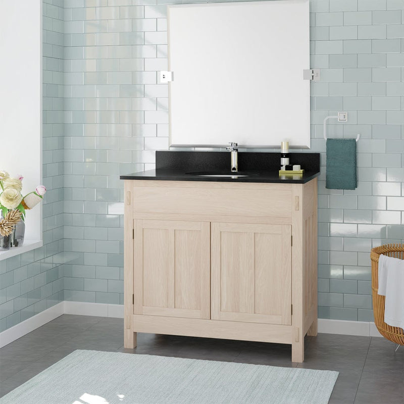 Magnus 138845 36" Mission Unfinished Red Oak Vanity for Undermount Sink - 34" Height