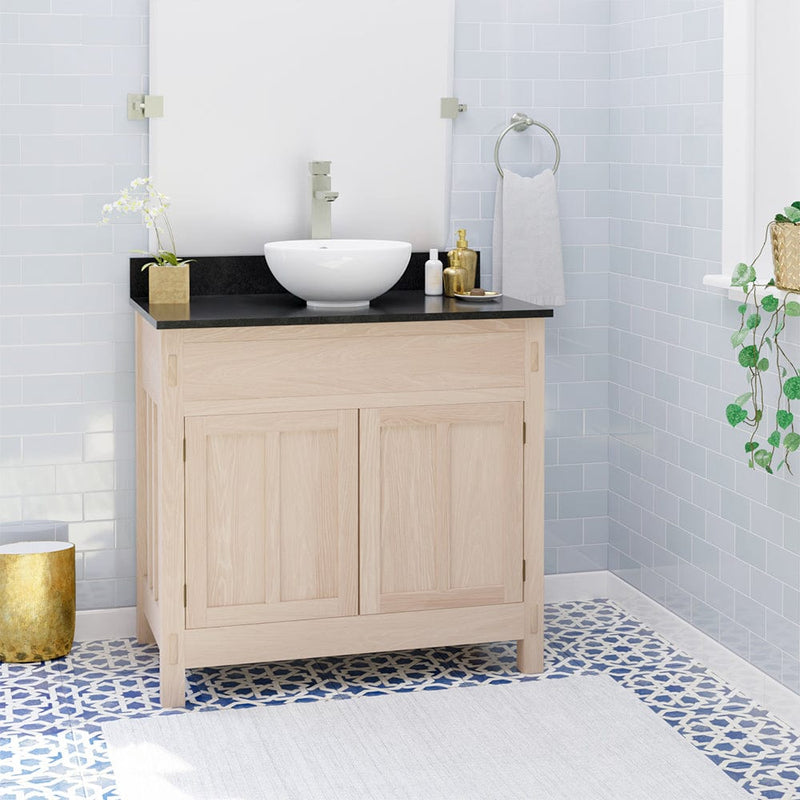 Magnus 138848 36" Mission Unfinished Red Oak Vanity for Vessel Sink - 34" Height