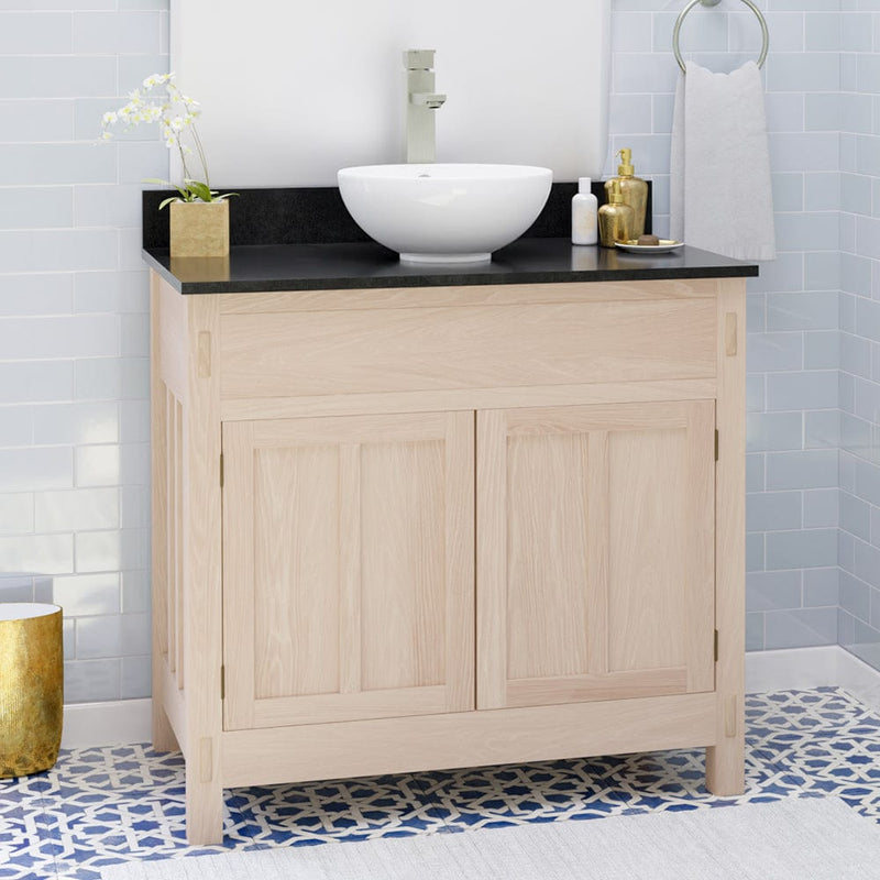 Magnus 138848 36" Mission Unfinished Red Oak Vanity for Vessel Sink - 34" Height