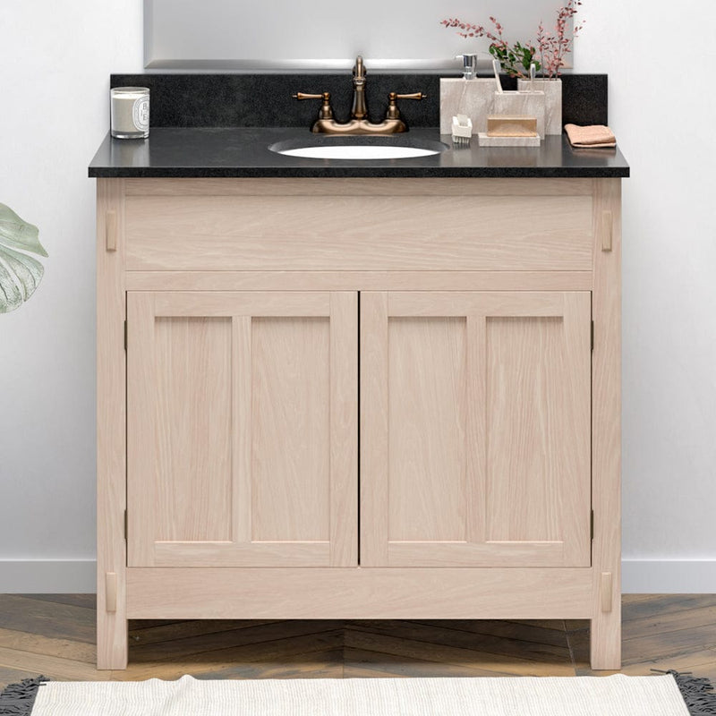 Magnus 138852 36" Narrow Mission Unfinished Red Oak Vanity for Undermount Sink - 34" Height