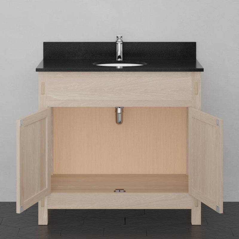 Magnus 138852 36" Narrow Mission Unfinished Red Oak Vanity for Undermount Sink - 34" Height