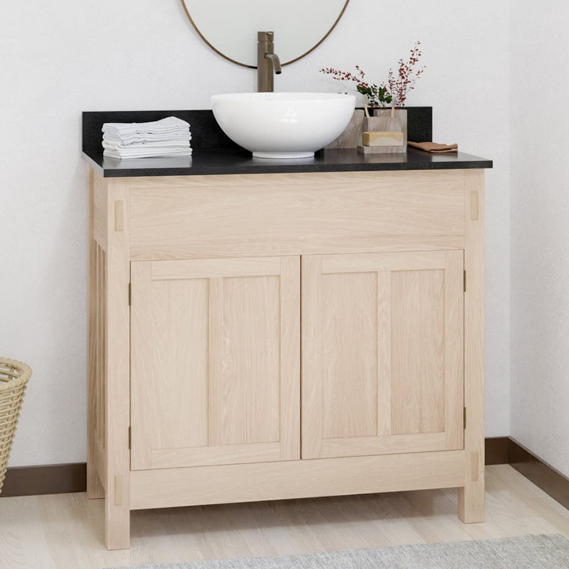 Magnus 138855 36" Narrow Mission Unfinished Red Oak Vanity for Vessel Sink - 34" Height