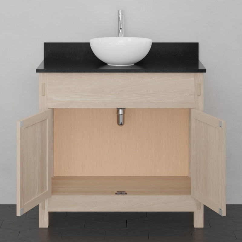 Magnus 138855 36" Narrow Mission Unfinished Red Oak Vanity for Vessel Sink - 34" Height