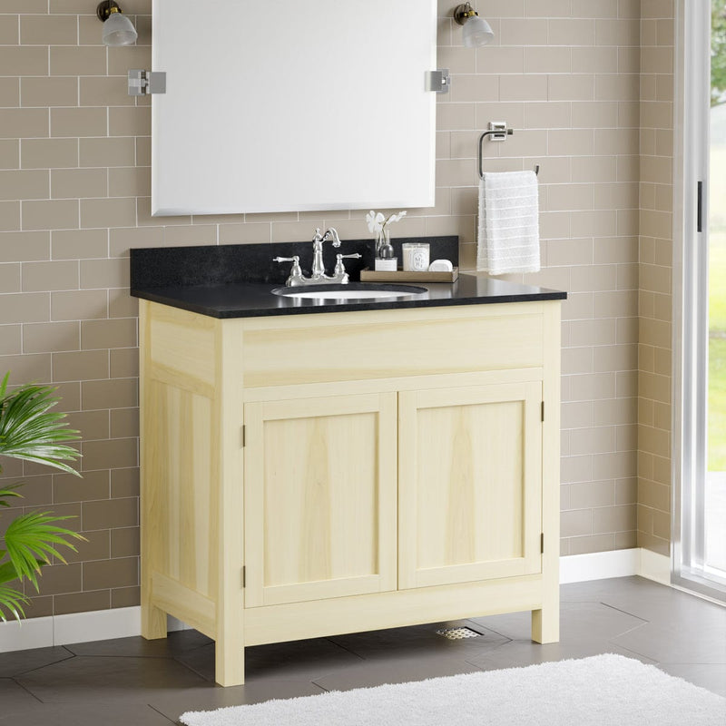 Magnus 156785 36" Unpainted Shaker Style Poplar Wood Vanity for Undermount Sink - 34" Height