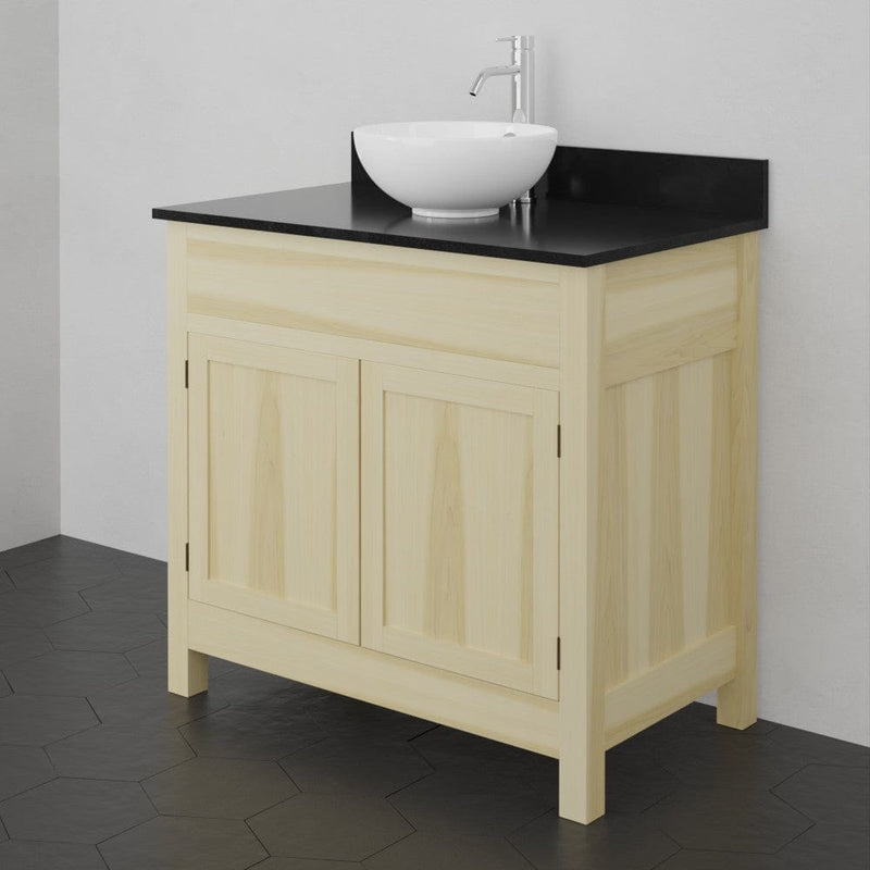 Magnus 156789 36" Unpainted Shaker Style Poplar Wood Vanity for Vessel Sink - 34" Height
