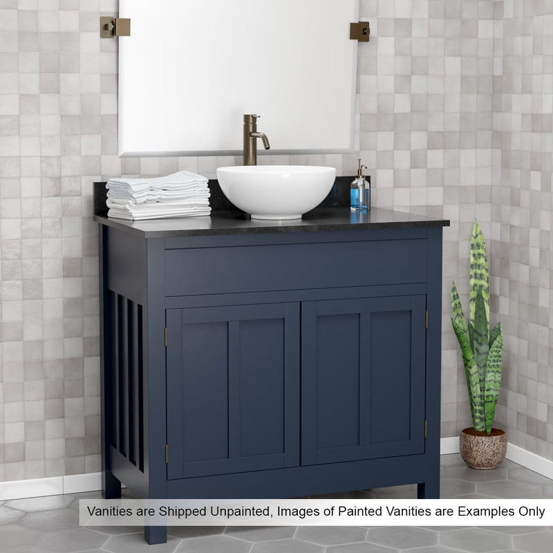 Magnus 156789 36" Unpainted Shaker Style Poplar Wood Vanity for Vessel Sink - 34" Height