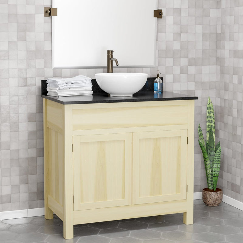 Magnus 156789 36" Unpainted Shaker Style Poplar Wood Vanity for Vessel Sink - 34" Height