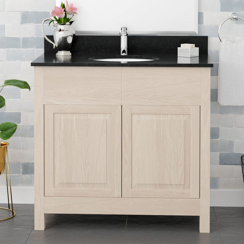 Magnus 138917 36" Vippis Unfinished Red Oak Raised Panel Vanity for Undermount Sink - 34" Height