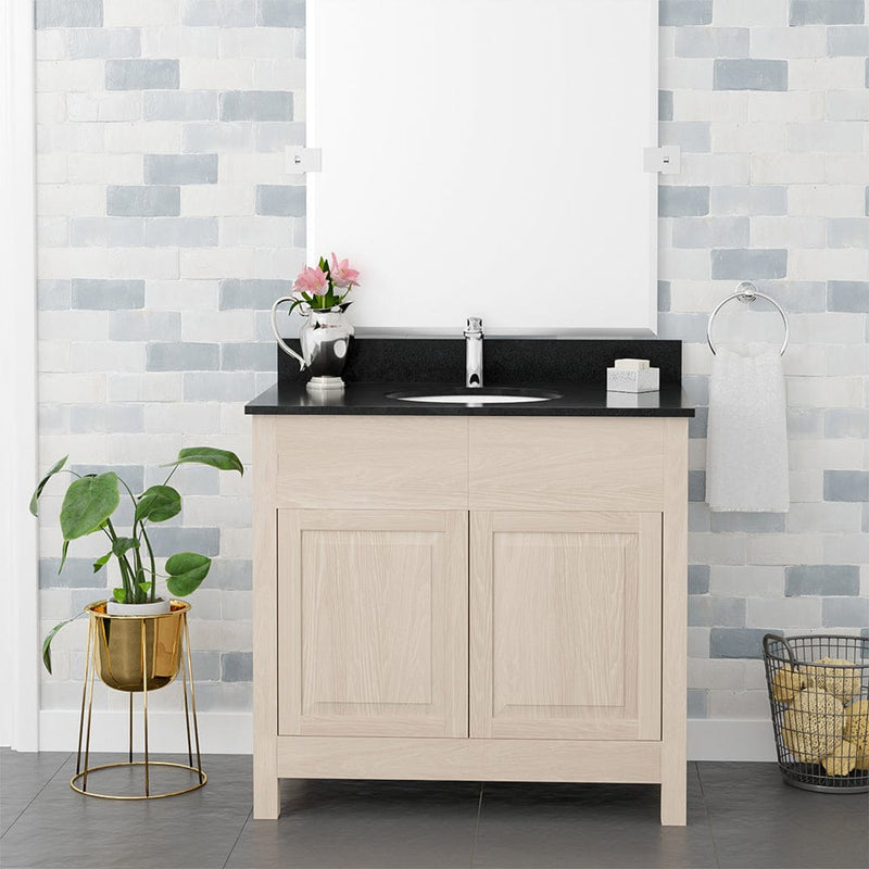 Magnus 138917 36" Vippis Unfinished Red Oak Raised Panel Vanity for Undermount Sink - 34" Height