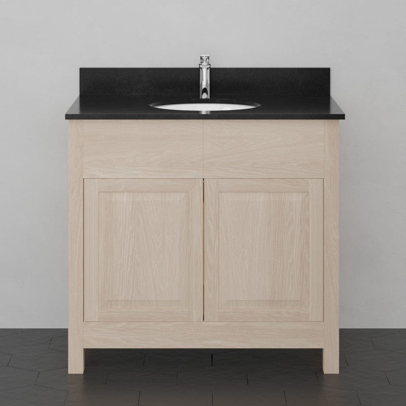 Magnus 138917 36" Vippis Unfinished Red Oak Raised Panel Vanity for Undermount Sink - 34" Height