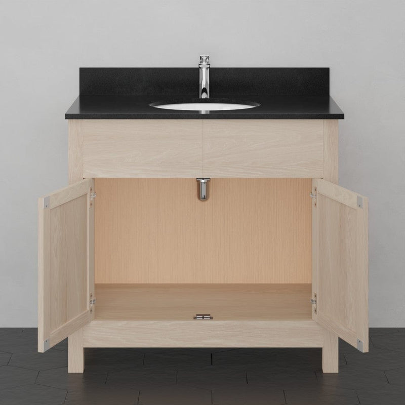 Magnus 138917 36" Vippis Unfinished Red Oak Raised Panel Vanity for Undermount Sink - 34" Height