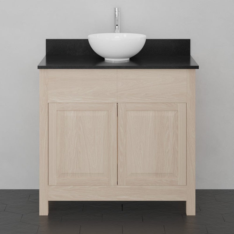 Magnus 138919 36" Vippis Unfinished Red Oak Raised Panel Vanity for Vessel Sink - 34" Height