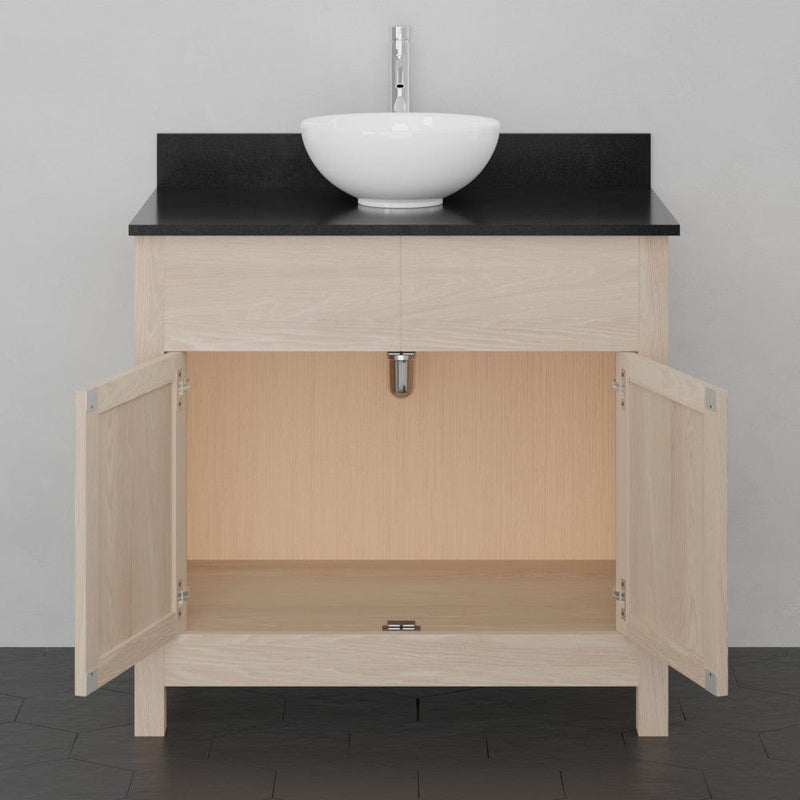 Magnus 138919 36" Vippis Unfinished Red Oak Raised Panel Vanity for Vessel Sink - 34" Height