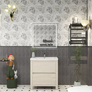 Louis 30" Freestanding Bathroom Vanity - Light Wood