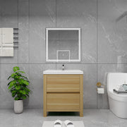 Louis 30" Freestanding Bathroom Vanity - Champagne Oak