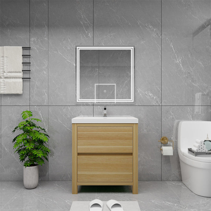 Louis 30" Freestanding Bathroom Vanity - Champagne Oak