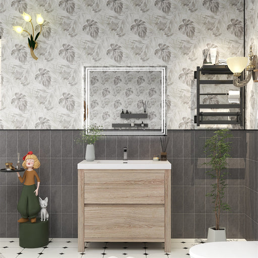 Louis 36" Freestanding Bathroom Vanity - White Oak