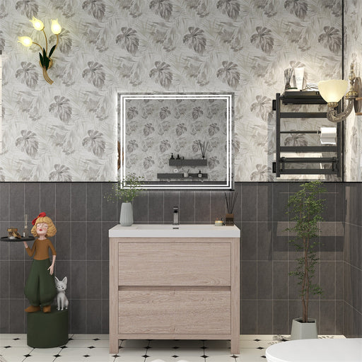 Louis 36" Freestanding Bathroom Vanity - Pink Wood