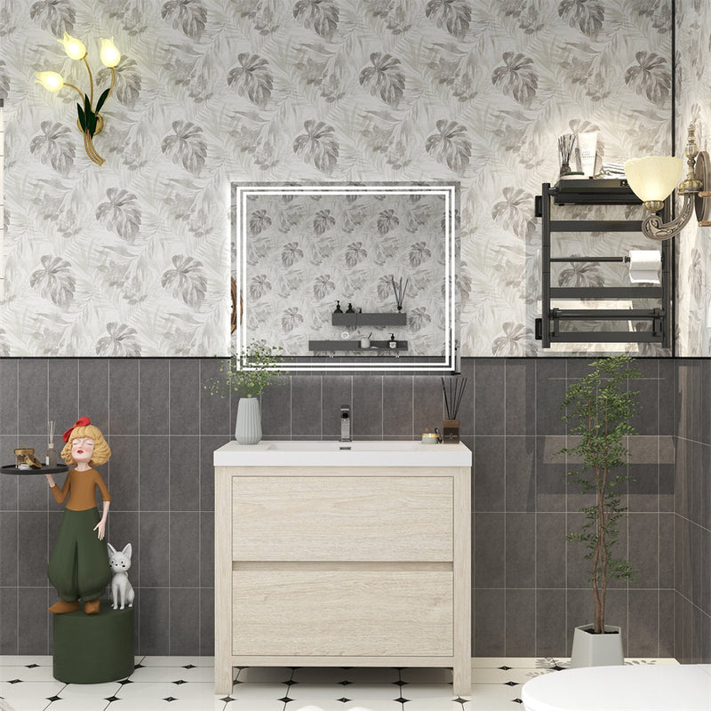 Louis 36" Freestanding Bathroom Vanity - Light Wood