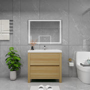 Louis 36" Freestanding Bathroom Vanity - Champagne Oak