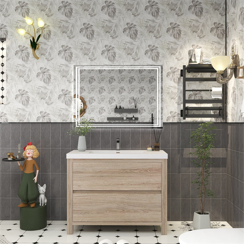 Louis 42" Freestanding Bathroom Vanity - White Oak