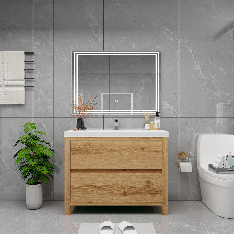 Louis 42" Freestanding Bathroom Vanity - Yellow Wood