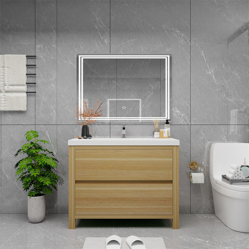 Louis 42" Freestanding Bathroom Vanity - Champagne Oak