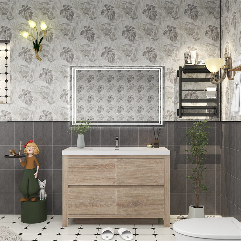 Louis 48" Freestanding Bathroom Vanity - White Oak