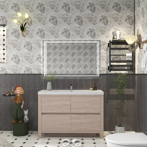 Louis 48" Freestanding Bathroom Vanity - Pink Wood