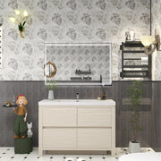 Louis 48" Freestanding Bathroom Vanity - Light Wood