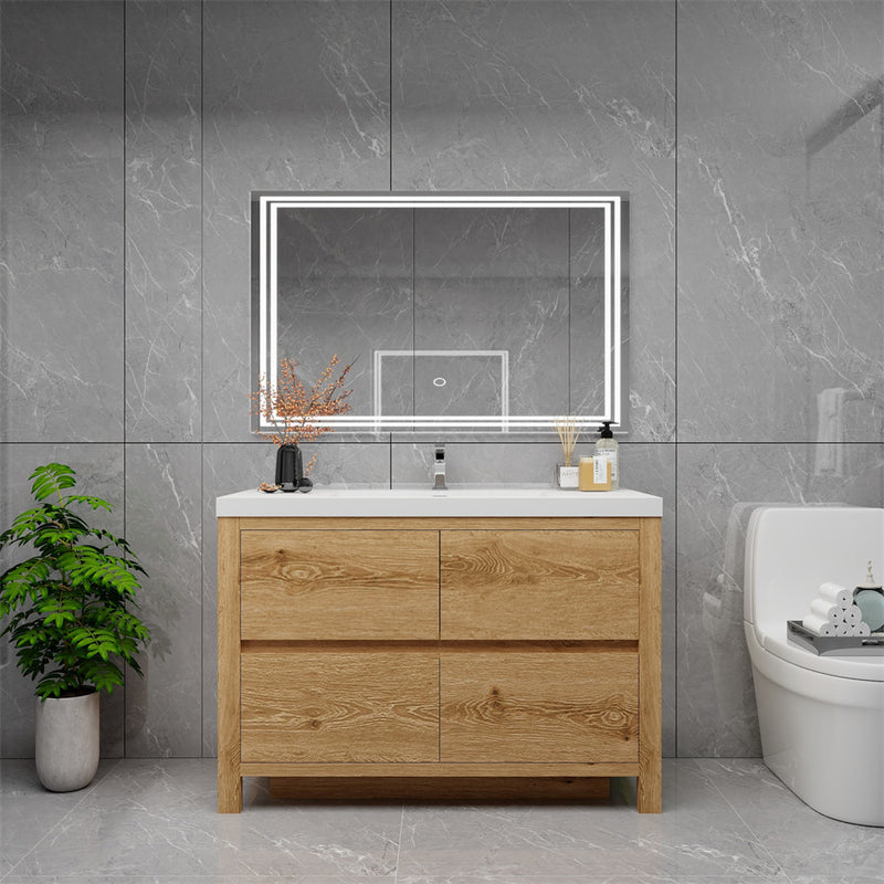 Louis 48" Freestanding Bathroom Vanity - Yellow Wood