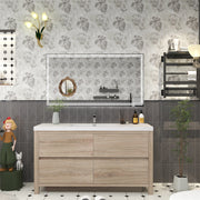Louis 60" Freestanding Bathroom Vanity Single Sink - White Oak
