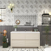 Louis 60" Freestanding Bathroom Vanity Single Sink - Light Wood