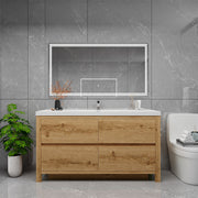 Louis 60" Freestanding Bathroom Vanity Single Sink - Yellow Wood