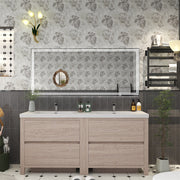 Louis 72" Freestanding Bathroom Vanity Double Sink - Pink Wood