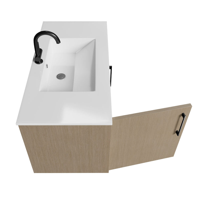 Cutler FV BK FLAVIA36 Bekka 36" Wall Mount Single Sink Cultured Marble Top Modern Bathroom Vanity - Flavia