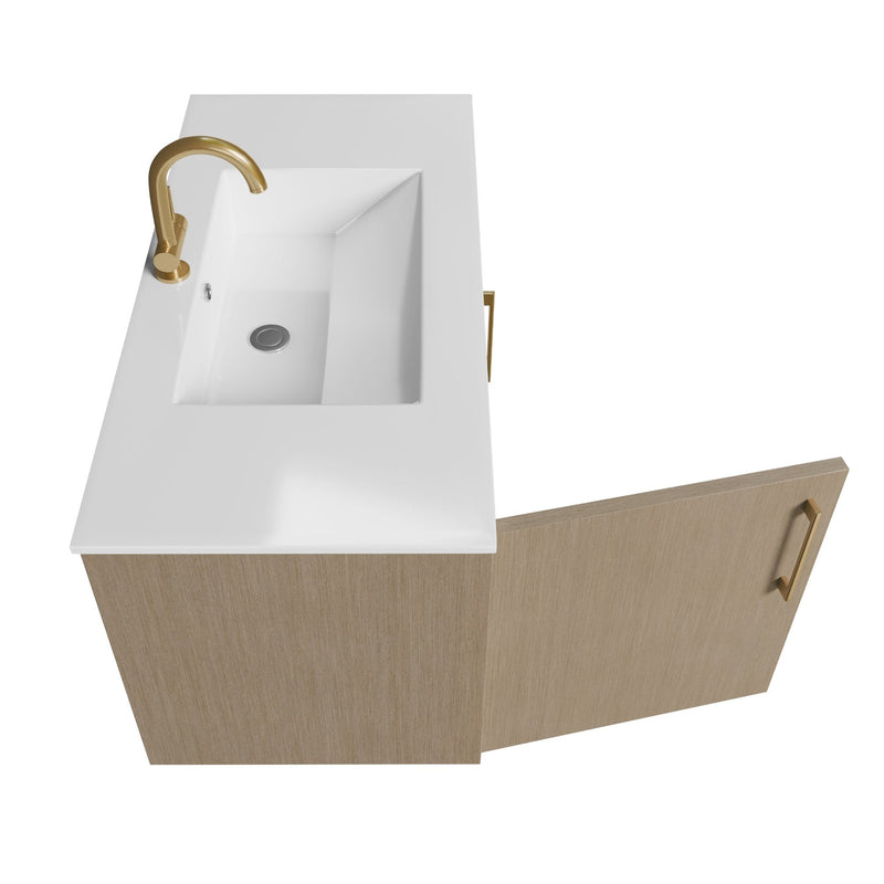 Cutler FV BK FLAVIA36 Bekka 36" Wall Mount Single Sink Cultured Marble Top Modern Bathroom Vanity - Flavia