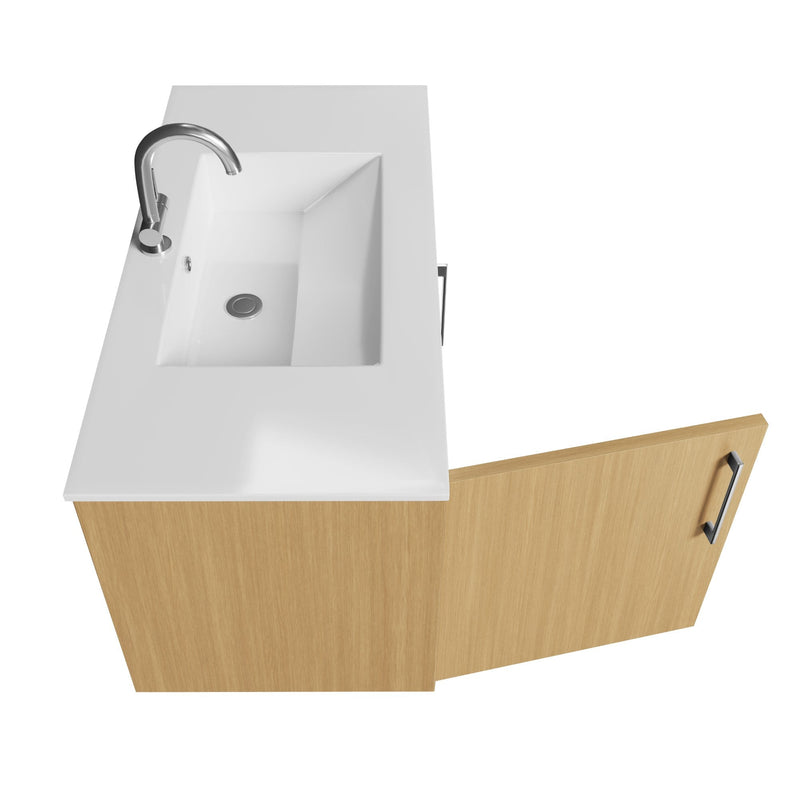 Cutler FV BK NATURA36 Bekka 36" Wall Mount Single Sink Cultured Marble Top Modern Bathroom Vanity - Natura