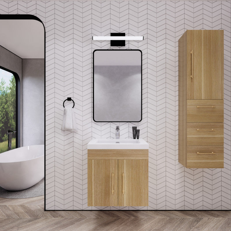 Moreno Bath ELSA24WH Elsa 24" Floating Bathroom Vanity with Reinforced Acrylic Sink Top
