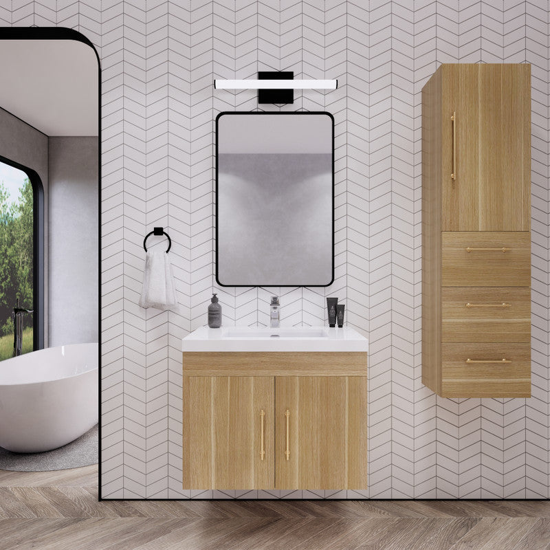 Moreno Bath ELSA30WH Elsa 30" Floating Bathroom Vanity With Reinforced Acrylic Sink Top