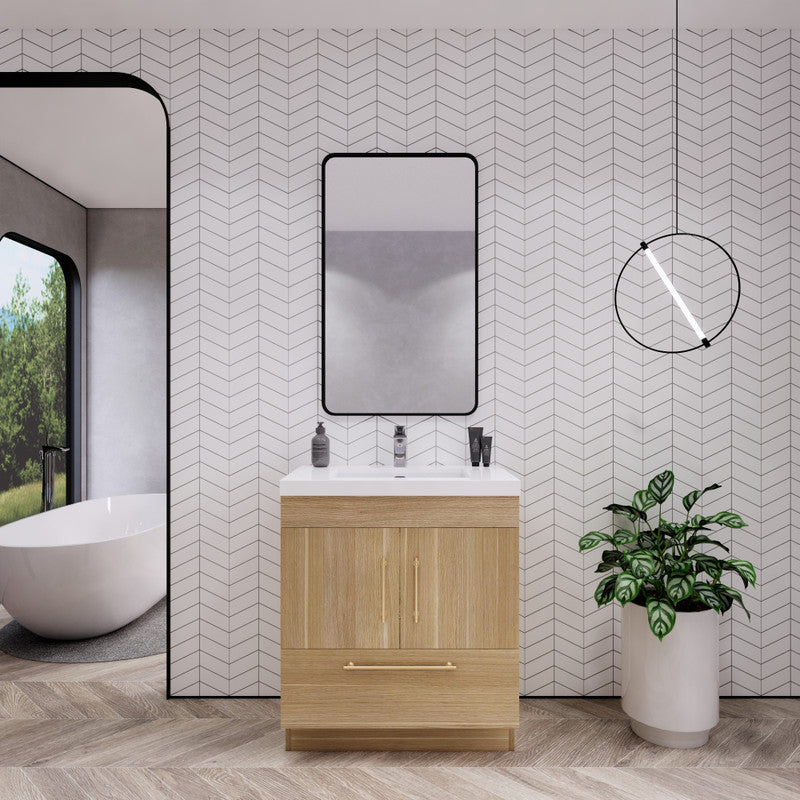 Moreno Bath ELSA30FS Elsa 30" Freestanding Vanity With Reinforced Acrylic Sink Top