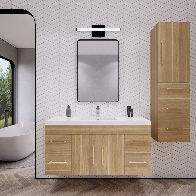 Moreno Bath ELSA48WH Elsa 48" Floating Bathroom Vanity With Reinforced Acrylic Single Sink Top
