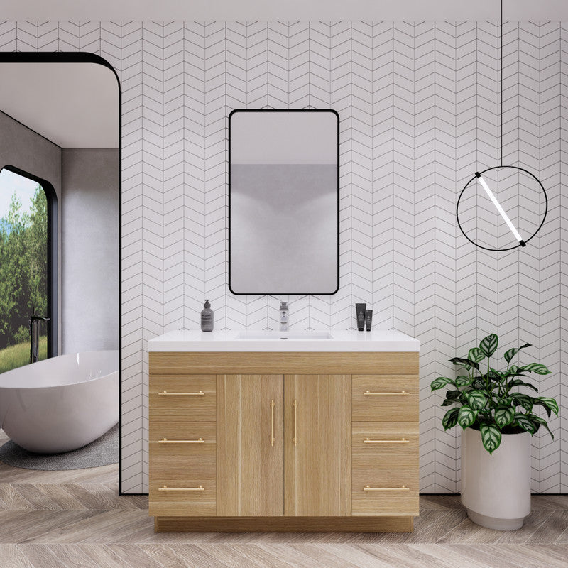 Moreno Bath ELSA48FS Elsa 48" Freestanding Vanity With Reinforced Acrylic Single Sink Top