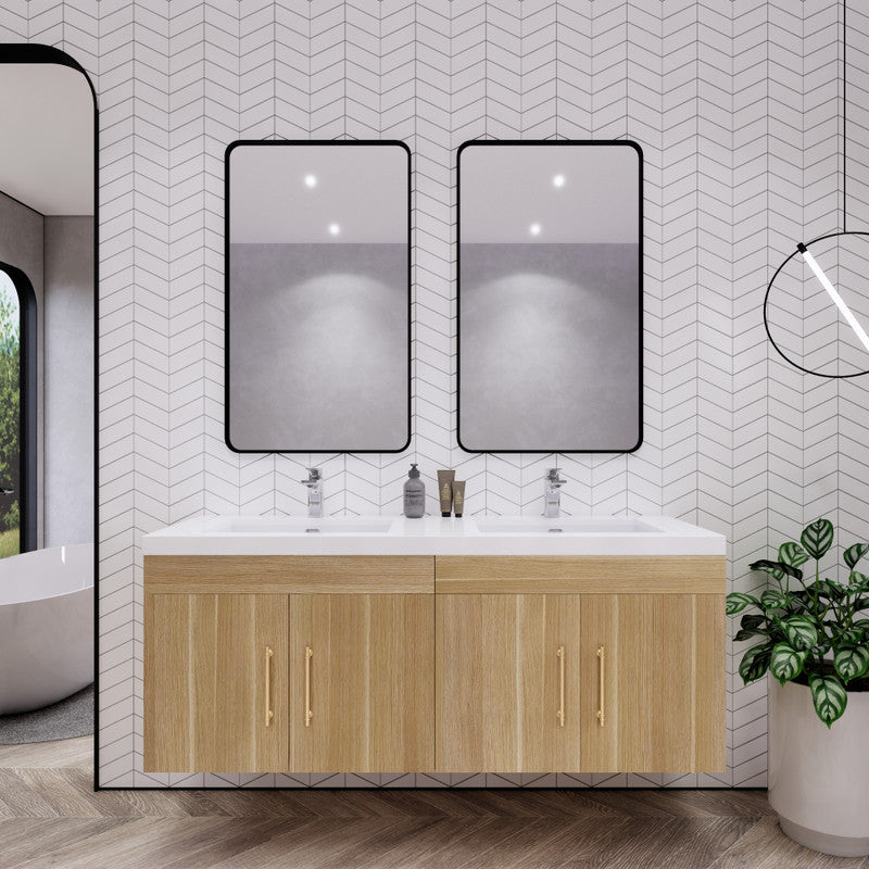 Moreno Bath ELSA60DDWH Elsa 60" Floating Double Vanity With Reinforced Acrylic Double Sink Top