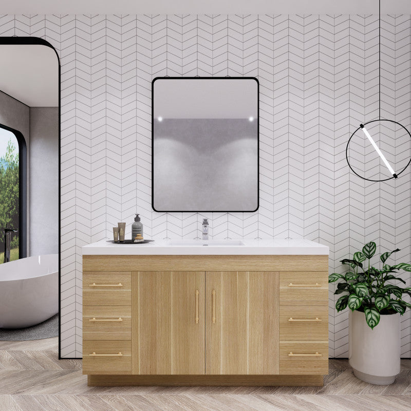 Moreno Bath ELSA60SFS Elsa 60" Freestanding Vanity With Reinforced Acrylic Single Sink Top