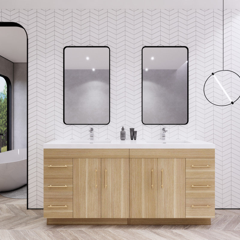 Moreno Bath ELSA72DFS Elsa 72" Freestanding Vanity With Reinforced Acrylic Double Sink Top