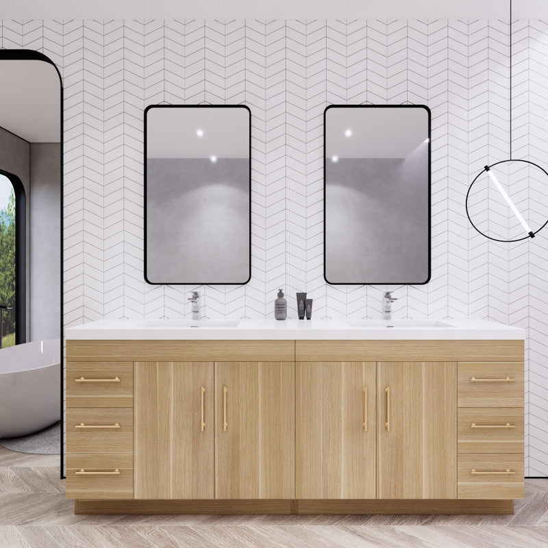 Moreno Bath ELSA84DFS Elsa 84" Freestanding Vanity With Reinforced Acrylic Double Sink Top